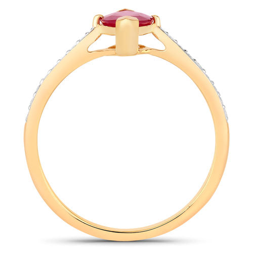 1.51 Carat Genuine Ruby and White Diamond 14K Yellow Gold Ring Bids.com