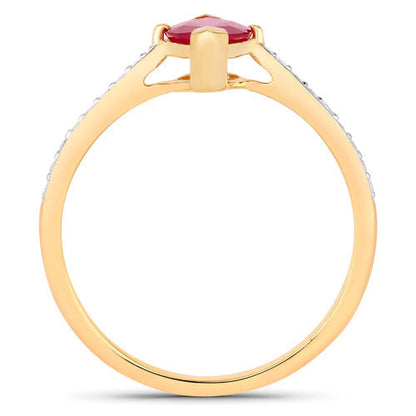 1.51 Carat Genuine Ruby and White Diamond 14K Yellow Gold Ring Bids.com