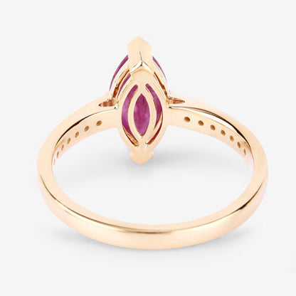 1.51 Carat Genuine Ruby and White Diamond 14K Yellow Gold Ring Bids.com