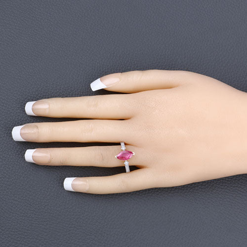 1.01 Carat Genuine Ruby and White Diamond 14K Yellow Gold Ring Bids.com