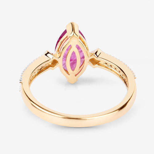 1.01 Carat Genuine Ruby and White Diamond 14K Yellow Gold Ring Bids.com