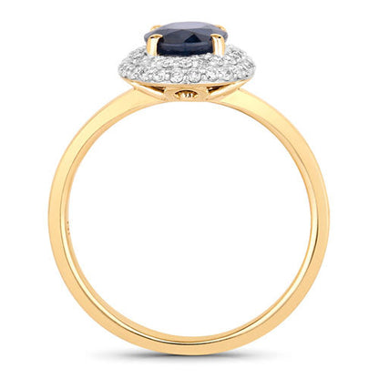 1.84 Carat Genuine Blue Sapphire and White Diamond 14K Yellow Gold Ring Bids.com