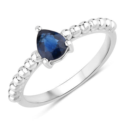0.50 Carat Genuine Blue Sapphire 14K White Gold Ring Bids.com