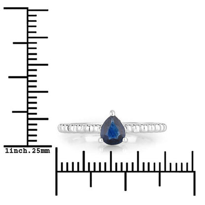 0.50 Carat Genuine Blue Sapphire 14K White Gold Ring Bids.com