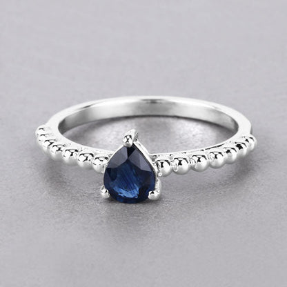 0.50 Carat Genuine Blue Sapphire 14K White Gold Ring Bids.com