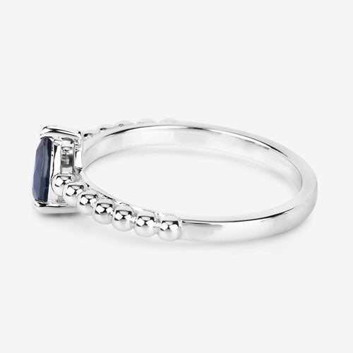 0.50 Carat Genuine Blue Sapphire 14K White Gold Ring Bids.com