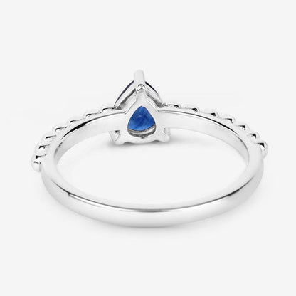 0.50 Carat Genuine Blue Sapphire 14K White Gold Ring Bids.com