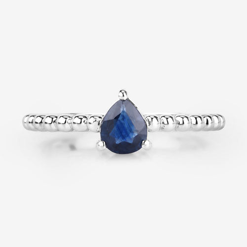 0.50 Carat Genuine Blue Sapphire 14K White Gold Ring Bids.com