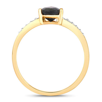0.89 Carat Genuine Blue Sapphire and White Diamond 14K Yellow Gold Ring Bids.com