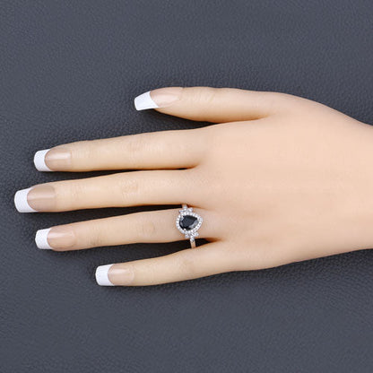 1.54 Carat Genuine Blue Sapphire and White Diamond 14K White Gold Ring Bids.com