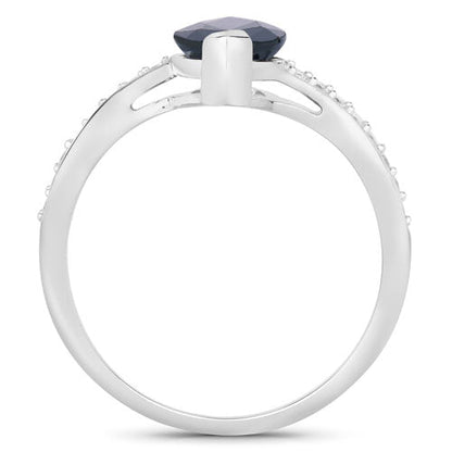 2.26 Carat Genuine Blue Sapphire and White Diamond 14K White Gold Ring Bids.com