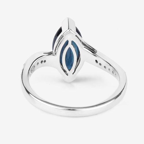 2.26 Carat Genuine Blue Sapphire and White Diamond 14K White Gold Ring Bids.com