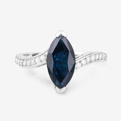 2.26 Carat Genuine Blue Sapphire and White Diamond 14K White Gold Ring Bids.com