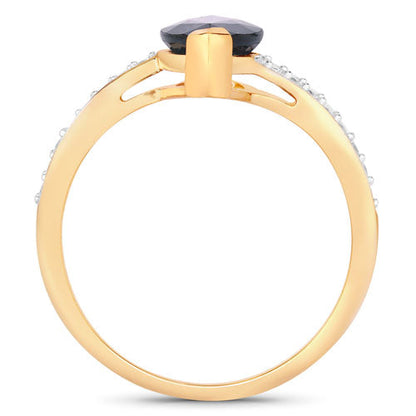 2.26 Carat Genuine Blue Sapphire and White Diamond 14K Yellow Gold Ring Bids.com