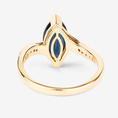 2.26 Carat Genuine Blue Sapphire and White Diamond 14K Yellow Gold Ring Bids.com