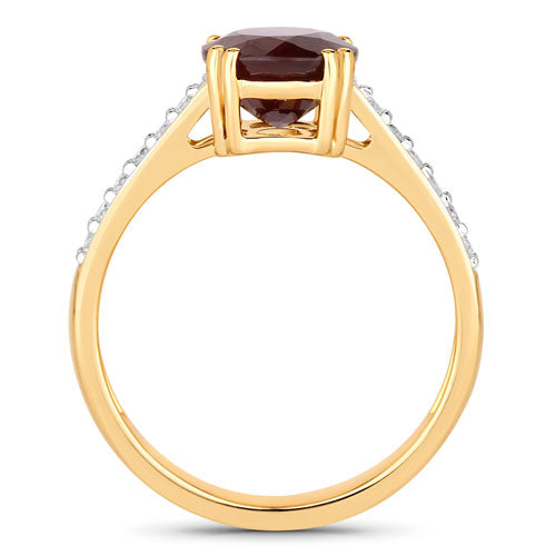 2.20 Carat Genuine Ruby and White Diamond 14K Yellow Gold Ring Bids.com