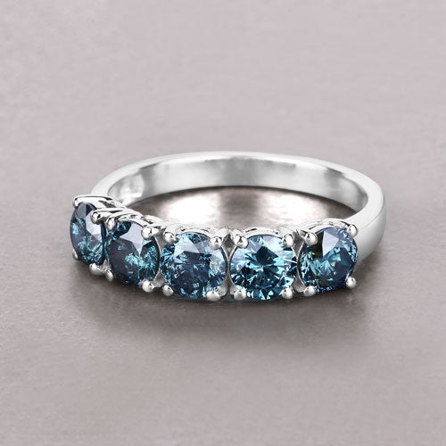 1.22 Carat Genuine Blue Diamond 14K White Gold Ring Bids.com