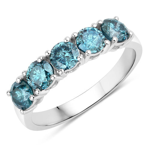 1.22 Carat Genuine Blue Diamond 14K White Gold Ring Bids.com
