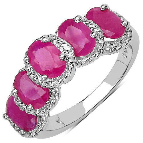 3.20 Carat Genuine Ruby Sterling Silver Ring Bids.com