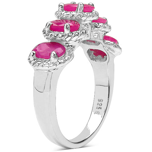 3.20 Carat Genuine Ruby Sterling Silver Ring Bids.com