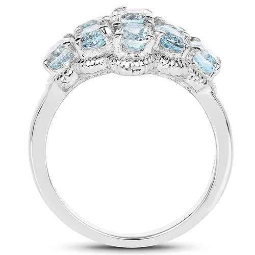 3.24 Carat Genuine Blue Topaz .925 Sterling Silver Ring Bids.com