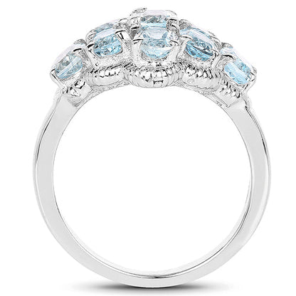 3.24 Carat Genuine Blue Topaz .925 Sterling Silver Ring Bids.com