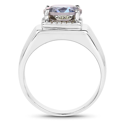 4.75 Carat Genuine Mystic Topaz .925 Sterling Silver Ring Bids.com