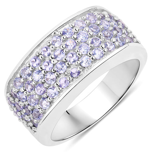 1.42 Carat Genuine Tanzanite .925 Sterling Silver Ring Bids.com