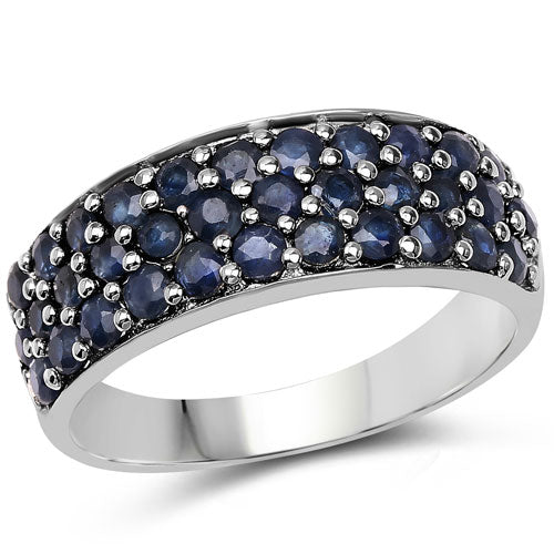 1.70 Carat Genuine Blue Sapphire .925 Sterling Silver Ring Bids.com