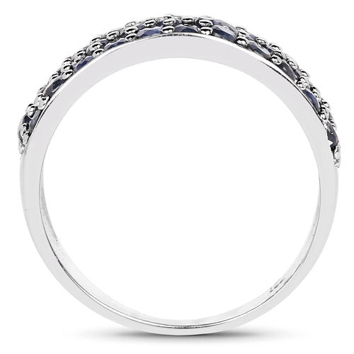 1.70 Carat Genuine Blue Sapphire .925 Sterling Silver Ring Bids.com