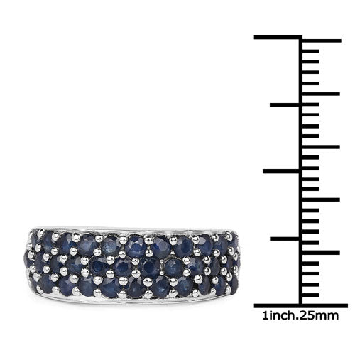 1.70 Carat Genuine Blue Sapphire .925 Sterling Silver Ring Bids.com