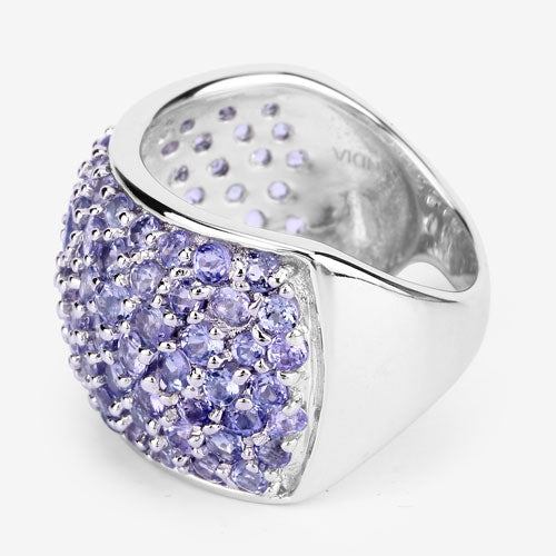 4.22 Carat Genuine Tanzanite .925 Sterling Silver Ring Bids.com