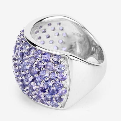 4.22 Carat Genuine Tanzanite .925 Sterling Silver Ring Bids.com