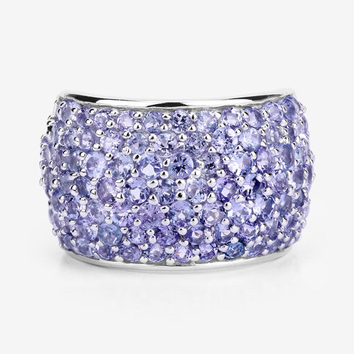 4.22 Carat Genuine Tanzanite .925 Sterling Silver Ring Bids.com