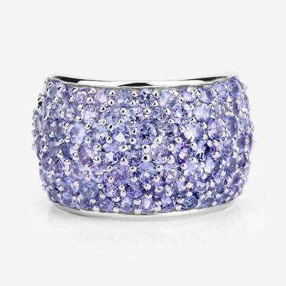 4.22 Carat Genuine Tanzanite .925 Sterling Silver Ring Bids.com