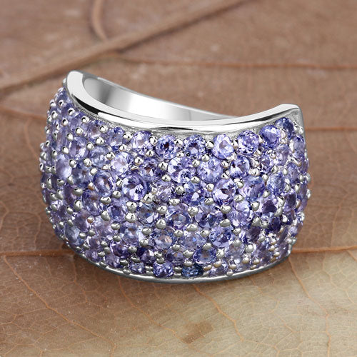 4.22 Carat Genuine Tanzanite .925 Sterling Silver Ring Bids.com