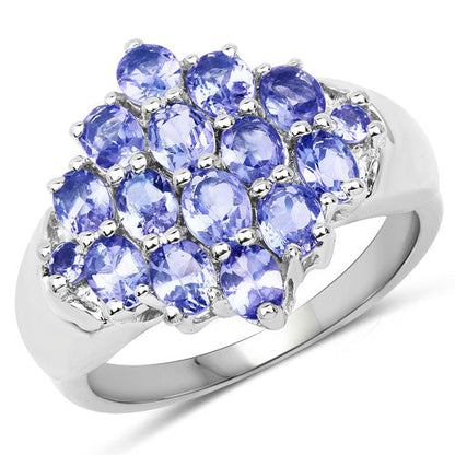 2.45 Carat Genuine Tanzanite .925 Sterling Silver Ring Bids.com