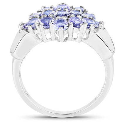 2.45 Carat Genuine Tanzanite .925 Sterling Silver Ring Bids.com