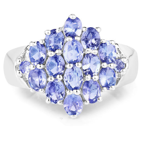 2.45 Carat Genuine Tanzanite .925 Sterling Silver Ring Bids.com