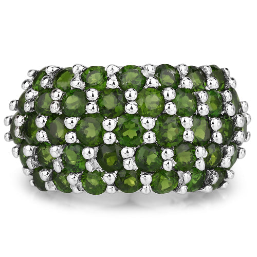 5.04 Carat Genuine Chrome Diopside .925 Sterling Silver Ring Bids.com