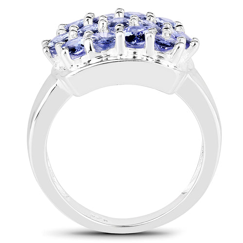 2.21 Carat Genuine Tanzanite .925 Sterling Silver Ring Bids.com