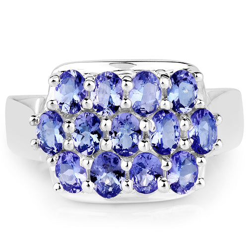 2.21 Carat Genuine Tanzanite .925 Sterling Silver Ring Bids.com
