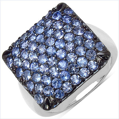 2.21 Carat Genuine Tanzanite .925 Sterling Silver Ring Bids.com