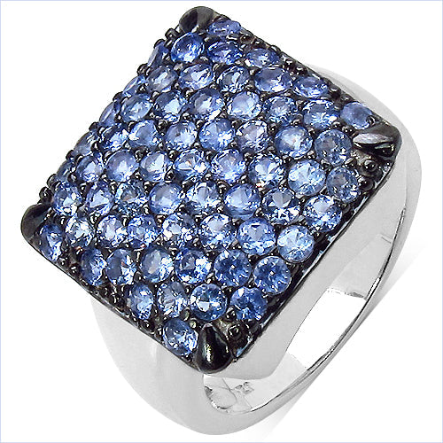 2.21 Carat Genuine Tanzanite .925 Sterling Silver Ring Bids.com