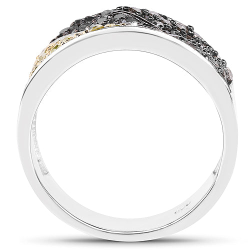 1.32 Carat Genuine multi Diamond .925 Sterling Silver Ring Bids.com