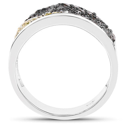 1.32 Carat Genuine multi Diamond .925 Sterling Silver Ring Bids.com