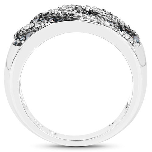 0.62 Carat Genuine Blue Diamond and White Diamond .925 Sterling Silver Ring Bids.com