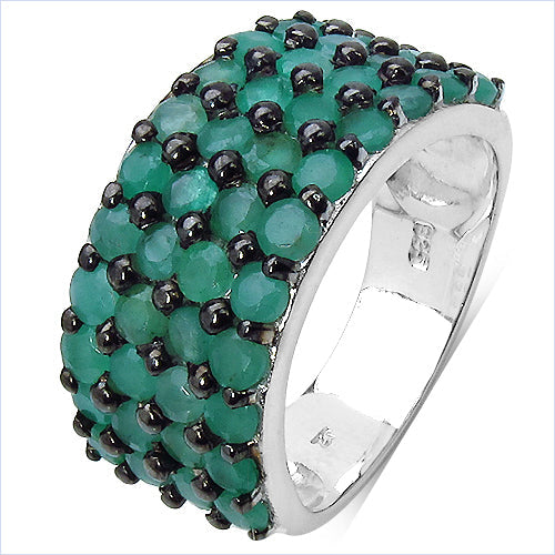 2.99 Carat Genuine Emerald .925 Sterling Silver Ring Bids.com