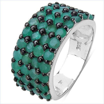 2.99 Carat Genuine Emerald .925 Sterling Silver Ring Bids.com