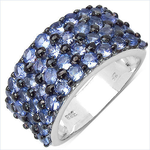 3.08 Carat Genuine Tanzanite .925 Sterling Silver Ring Bids.com